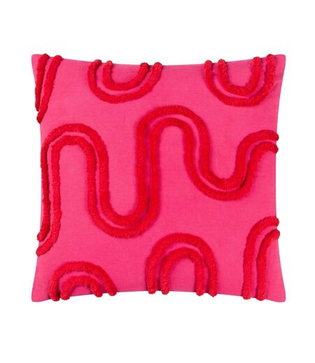Archie tufted cushion cover 45cm x 45cm pink/red Heya Home