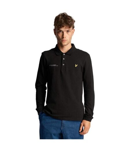 Polo Manches Longues Style Imprimé Co-ordinate Homme Noir Lyle & Scott