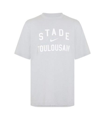 Mens Stade Logo T-shirt Wolf Grey White Nike