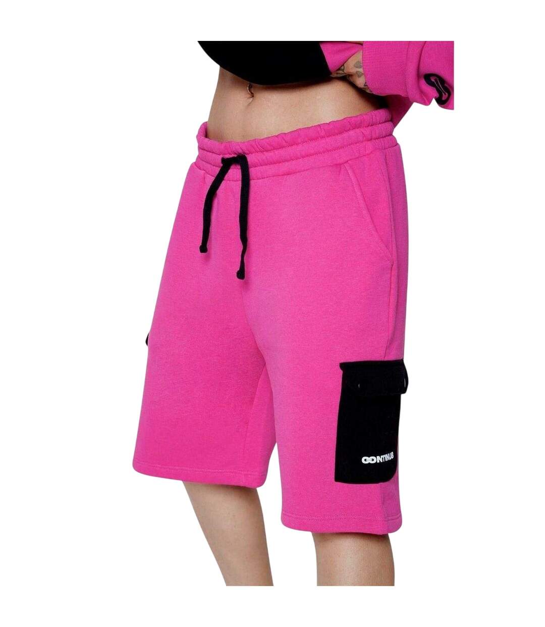 Short À Poches Motif/style Contrasté Adulte Rose Hype-2