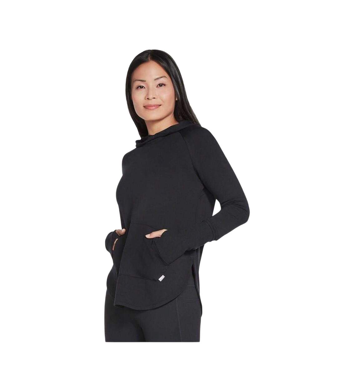 Womens/ladies Go Lounge Awakened Hoodie Black Skechers-3