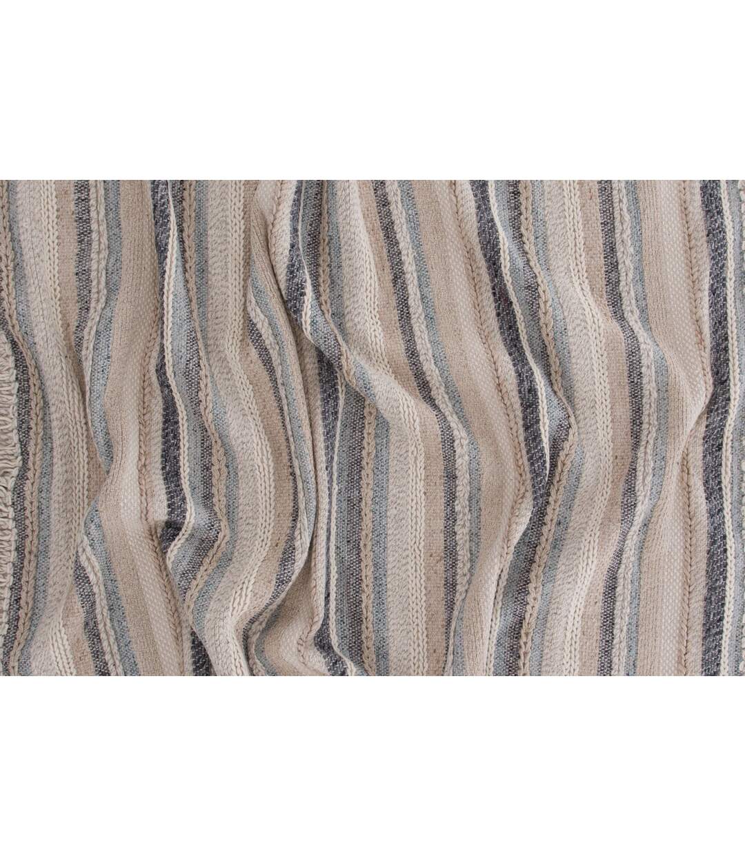 Tapis Déco en Laine Gudha 200x300cm Beige & Bleu-3