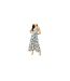 Womens/ladies Satin A-line Maxi Dress Blue Mela London-1