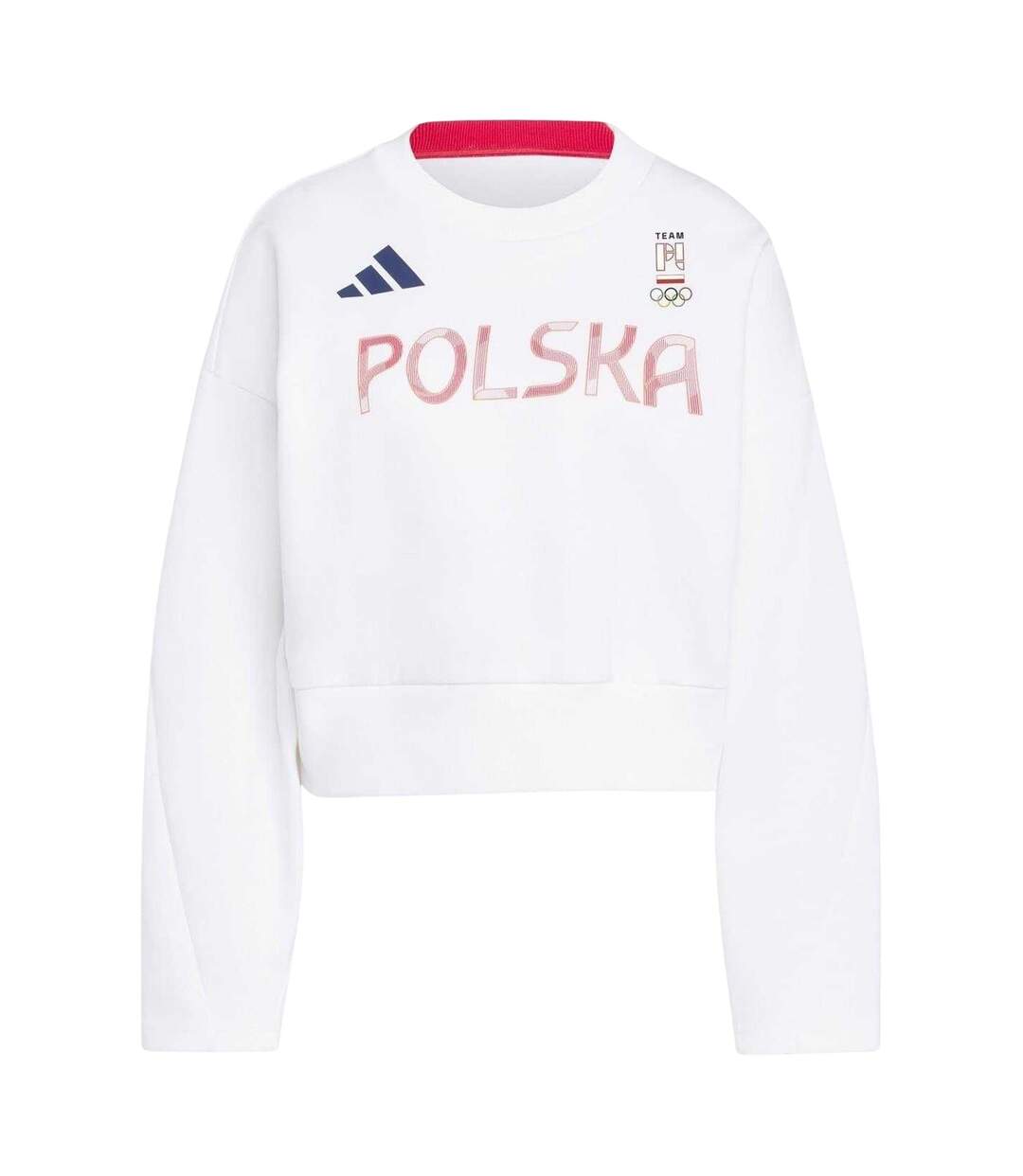 Womens/ladies Poland Drop Shoulder Boxy Sweatshirt White Adidas-2