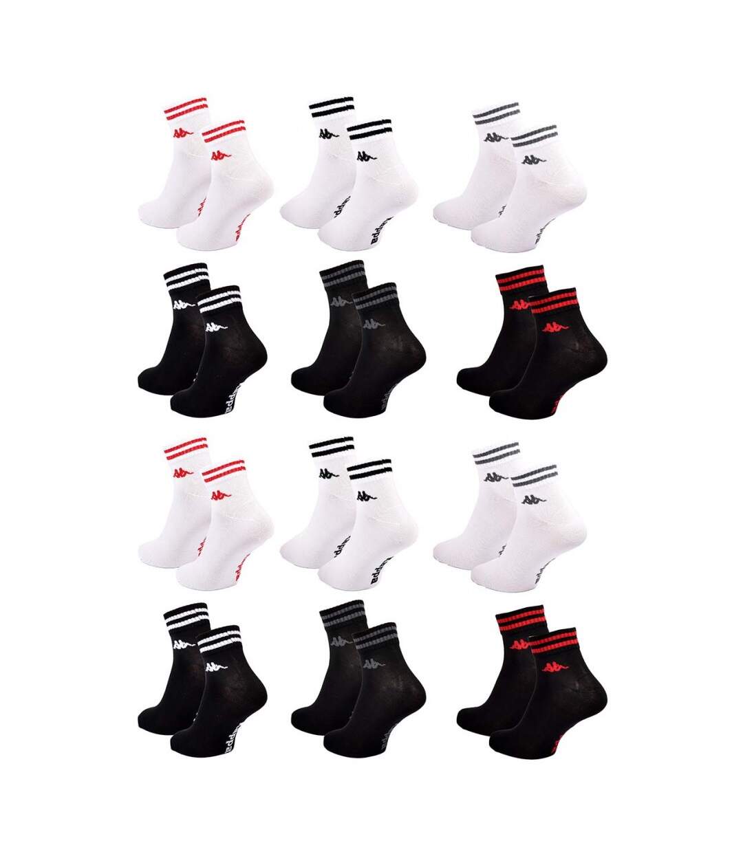 Chaussettes KAPPA QUARTER - Pack de 12 pcs 0215-3