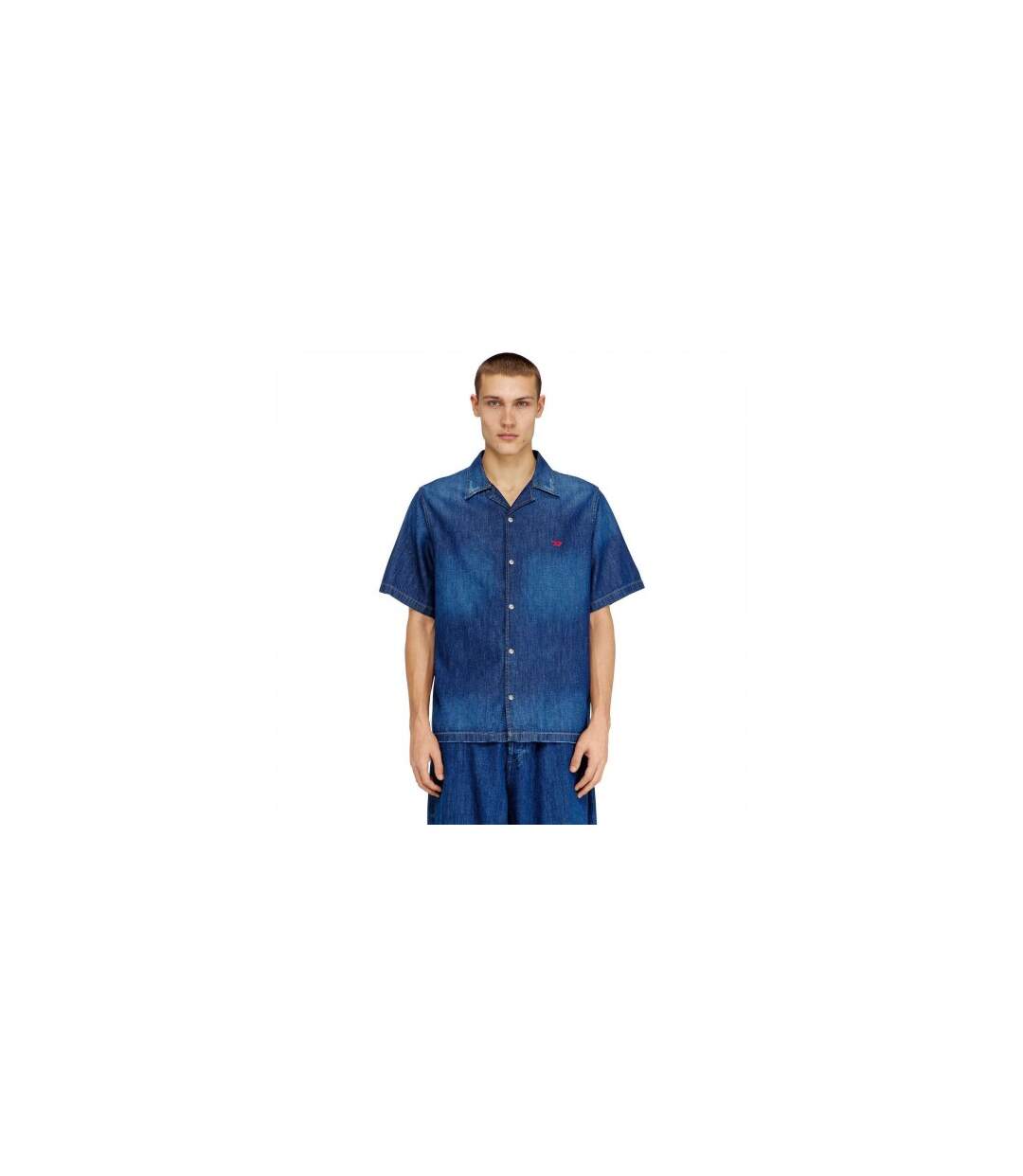 Chemise Manches Courtes Homme Bleu Foncé Diesel-1