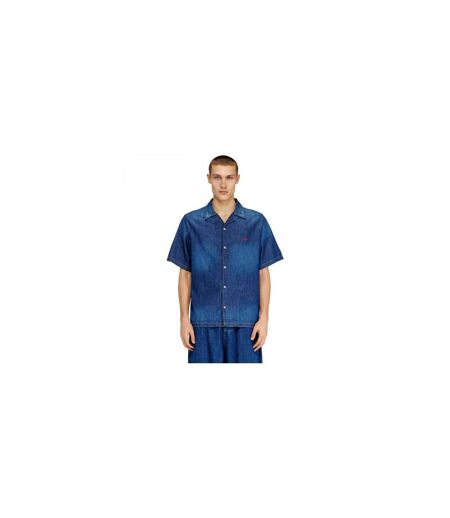 Chemise Manches Courtes Homme Bleu Foncé Diesel