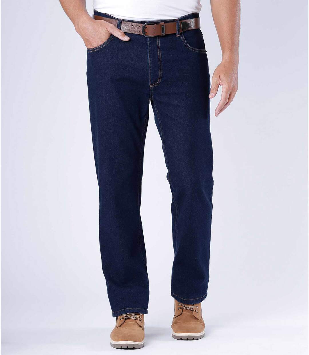 Ciemnoniebieskie jeansy ze stretchem Atlas For Men