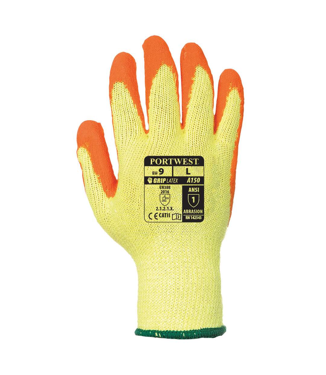 Unisex adult a150 classic grip gloves m orange Portwest-2