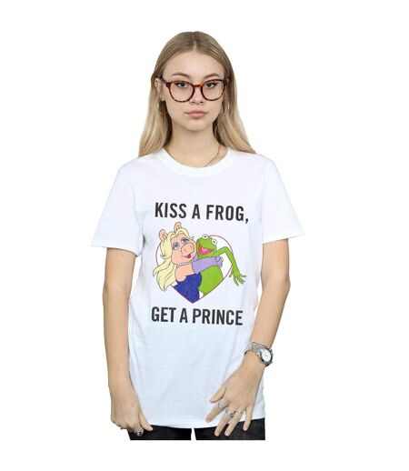 Disney Womens/Ladies The Muppets Kiss A Frog - T-shirt boyfriend en coton (Blanc) - UTBI41124