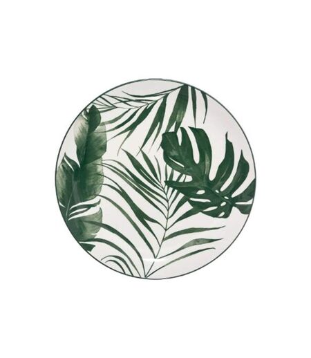 Lot de 6 Assiettes Plates Palme 26cm Vert