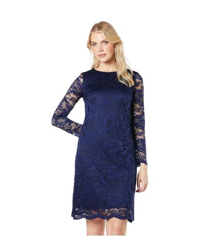 Womens/ladies lace 3/4 sleeve dress navy Principles