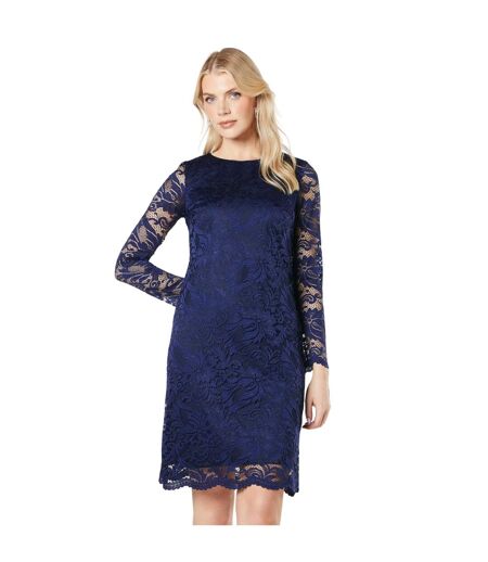 Womens/ladies lace 3/4 sleeve dress navy Principles