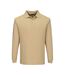 Mens Flame Resistant Anti-static Long-sleeved Polo Shirt Tan Portwest-1