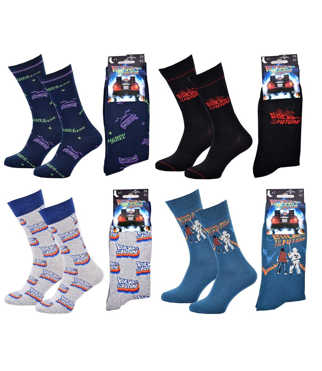 Chaussettes Pack HOMME RETOUR VERS LE FUTUR Pack de 4 Paires 1487-3