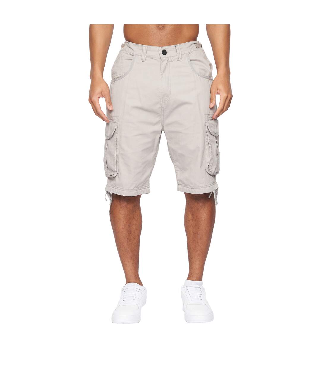 Mens jamstar cargo shorts light grey Crosshatch-1