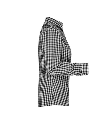 Blouse Motif/style À Carreaux Femme Noir Blanc James And Nicholson