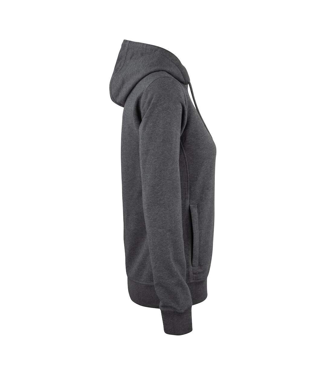 Sweat à capuche premium femme anthracite chiné Clique