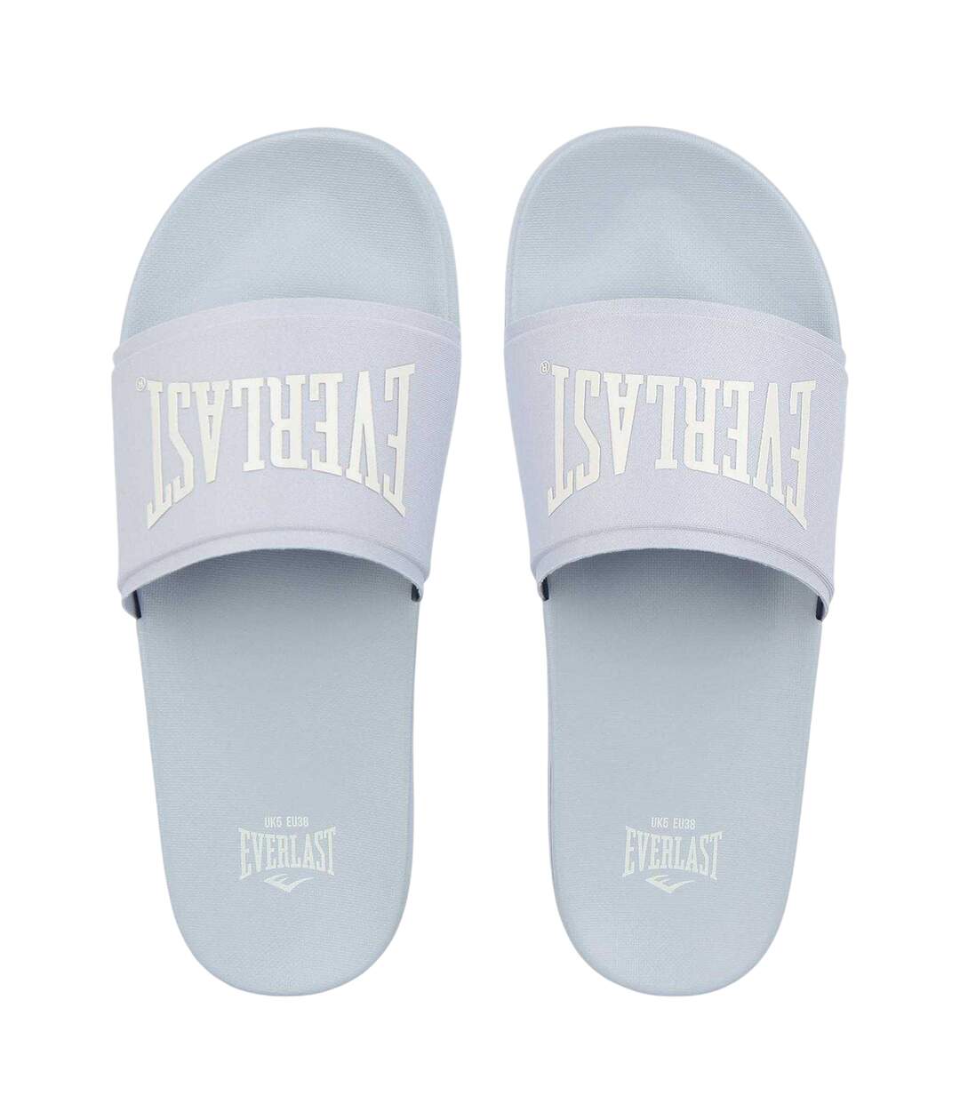 Womens/ladies Logo Sliders Baby Blue Everlast-3