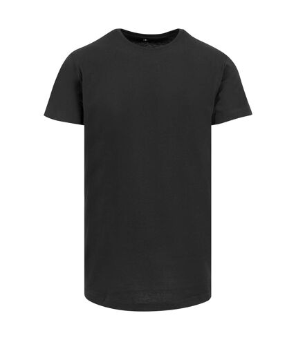 Build Your Brand Mens Shaped Long Short Sleeve T-Shirt (Black) - UTRW5671