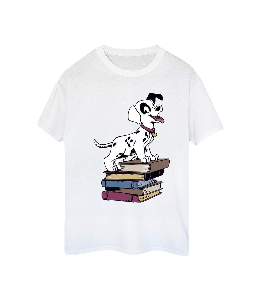 Disney Femme/Ladies 101 Dalmatians Books Cotton Boyfriend T-Shirt (Blanc) - UTBI26049-1