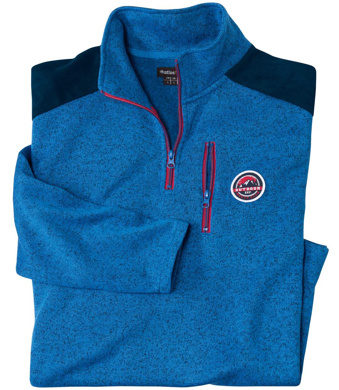 Men's Blue Fleece Sweatshirt-1