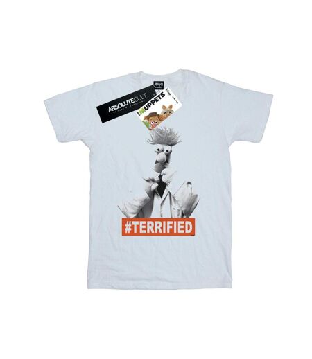 Disney Femmes/Les femmes The Muppets Beaker Terrified Coton Boyfriend T-Shirt (Blanc) - UTBI41200