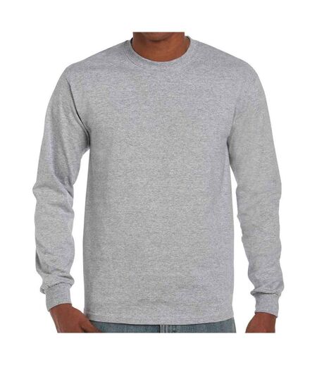 Unisex Adult Ultra Cotton Plain Long-sleeved T-shirt Sports Grey Gildan