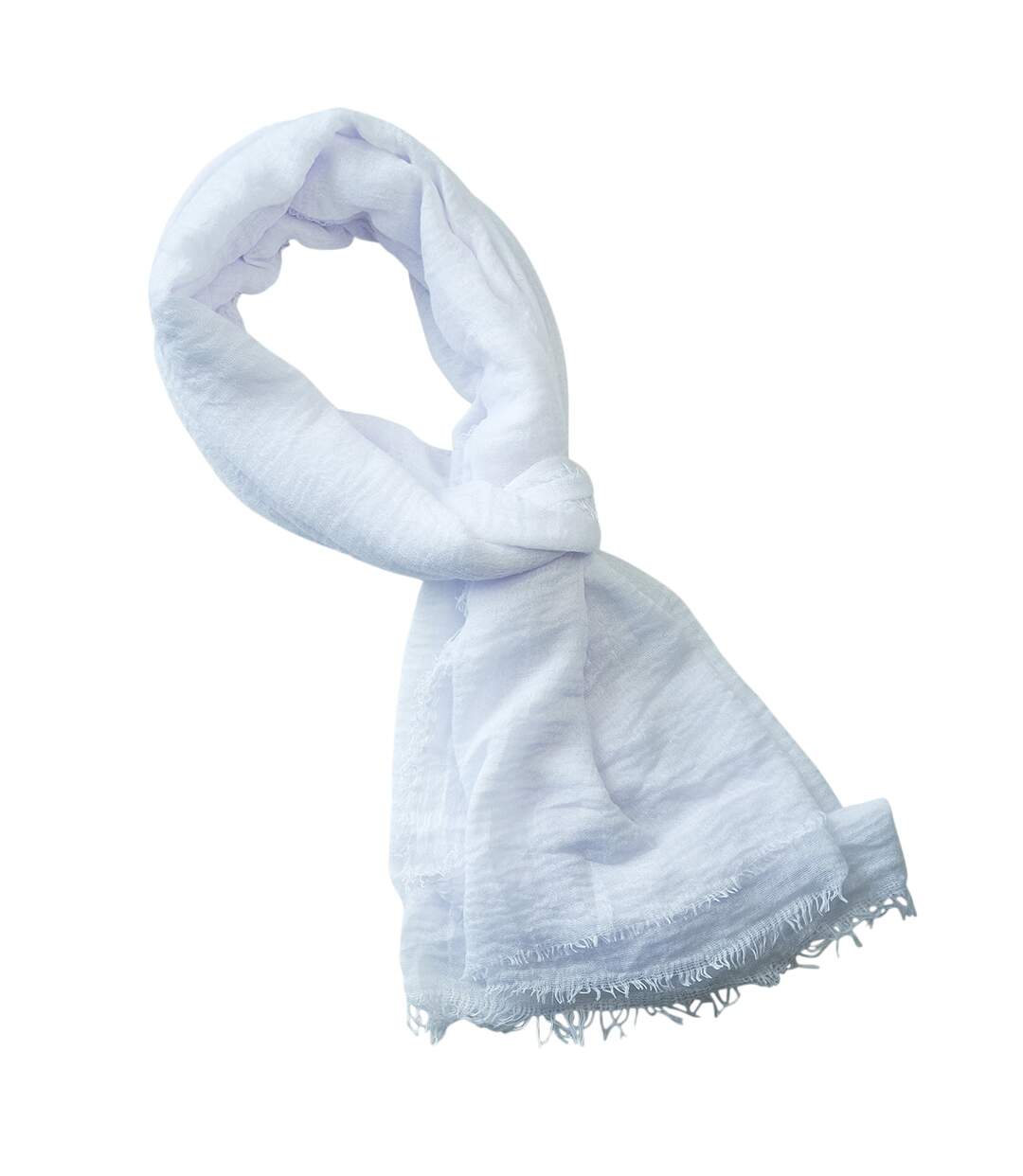 Cheche froissé uni écharpe foulard Homme Femme-1