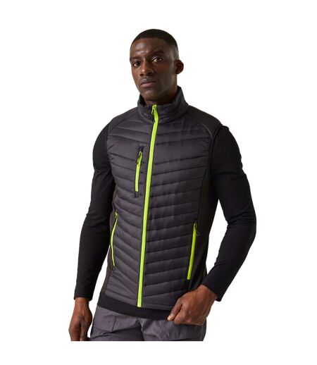 Mens navigate quilted hybrid gilet black/lime green Regatta