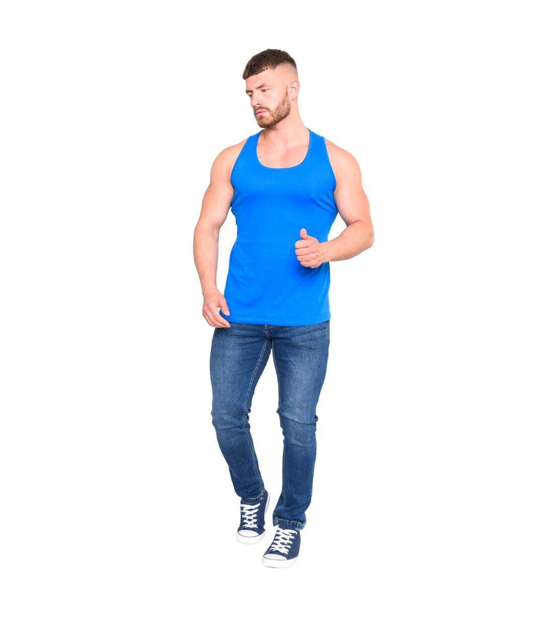 Duke Mens Fabio-2 Muscle Vest (Blue) - UTDC168-3