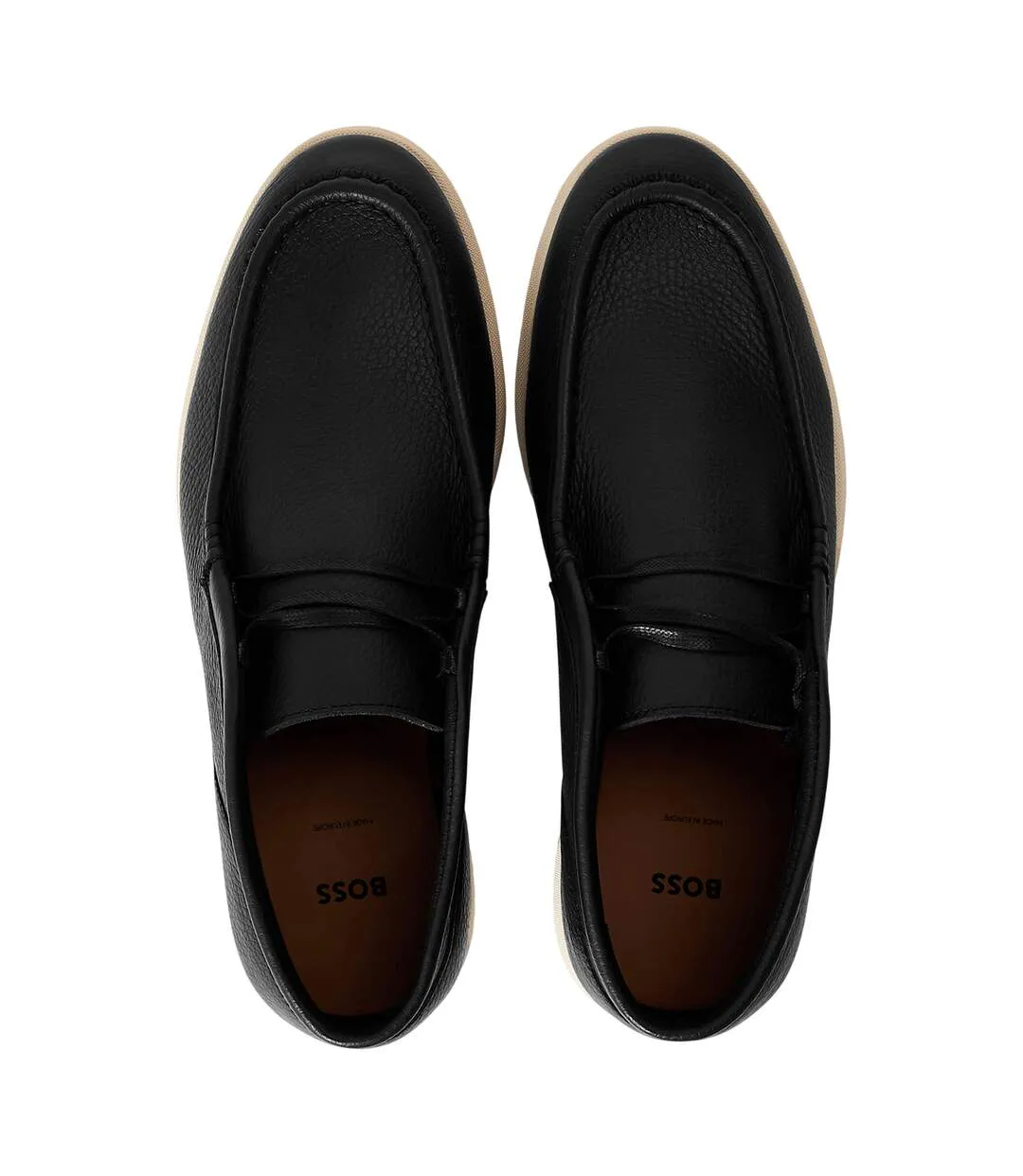 Mens Sienne Desb Leather Chukka Boots Black Boss-3