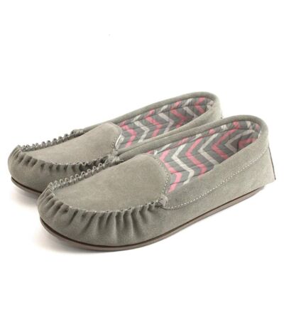 Eastern Counties Leather Womens/Ladies Ffion Suede Moccasins (Gray) - UTEL384