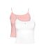 x 2 débardeurs blanc/rose femme tommy hilfiger essential - l-1