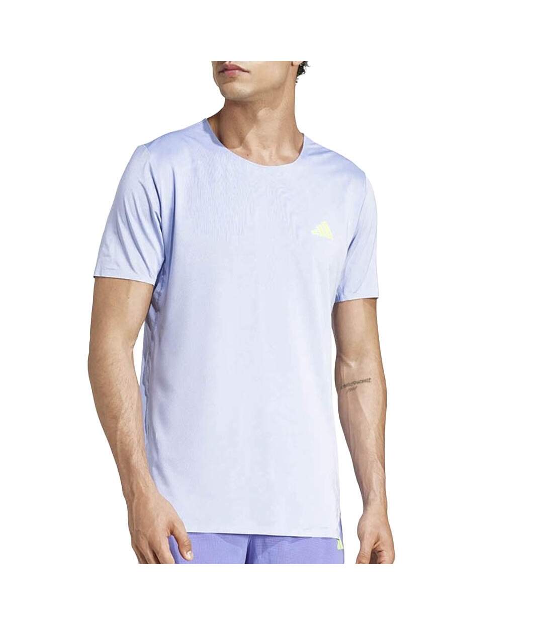 T-Shirt bleu/mauve homme adidas adizero tee-1