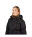 Womens/ladies Padded Long Length Hooded Jacket Black Brave Soul-3
