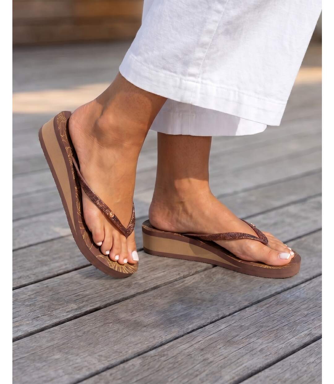 Isotoner Tongs femme à talon de 4 cm, ultra confortables-2