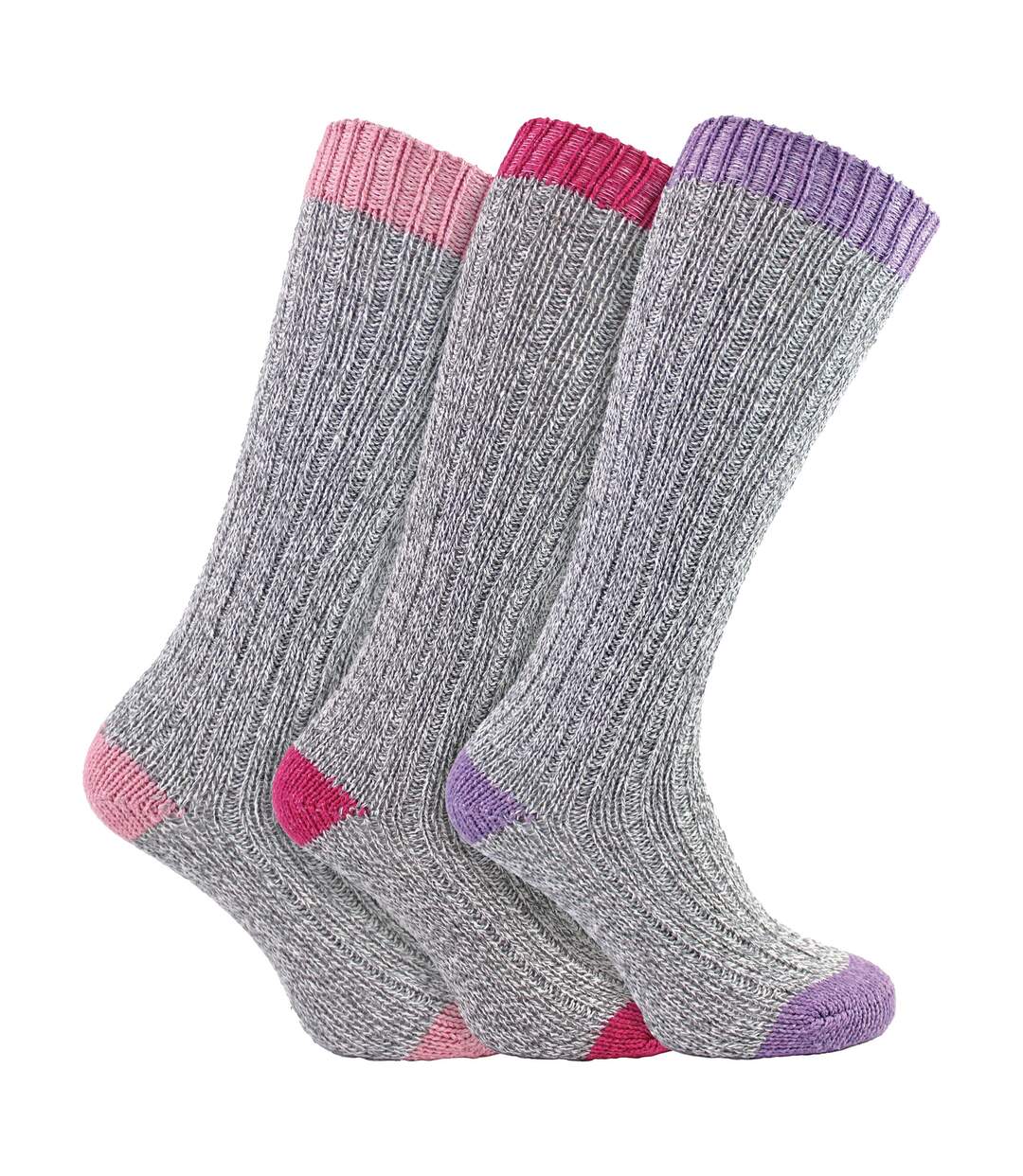 Sock Snob - 3 paires de chaussettes femme extra longues en laine douce et chaude-3