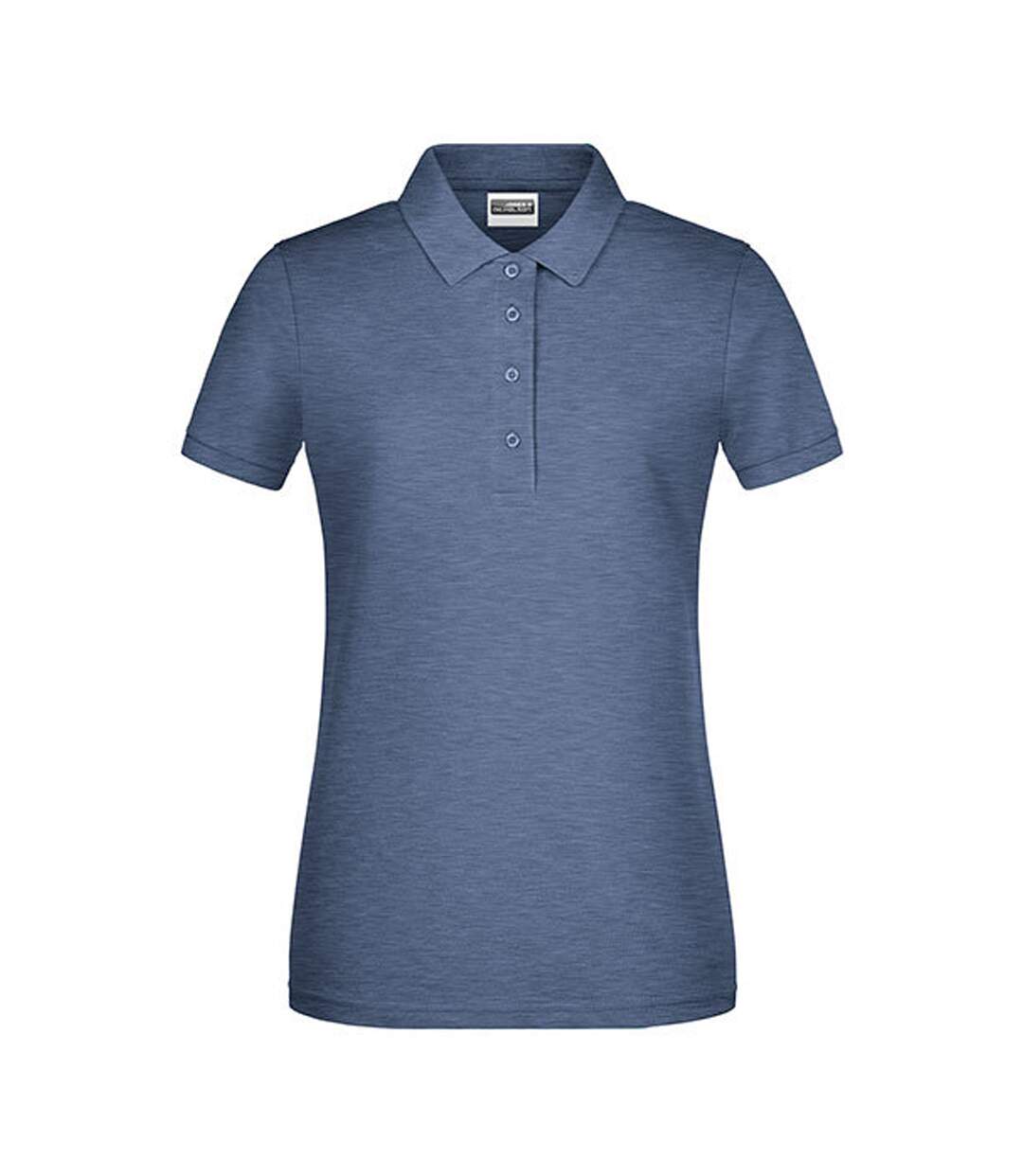 Polo Basic Femme Denim Clair Chiné James And Nicholson-1