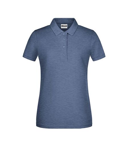 Polo Basic Femme Denim Clair Chiné James And Nicholson
