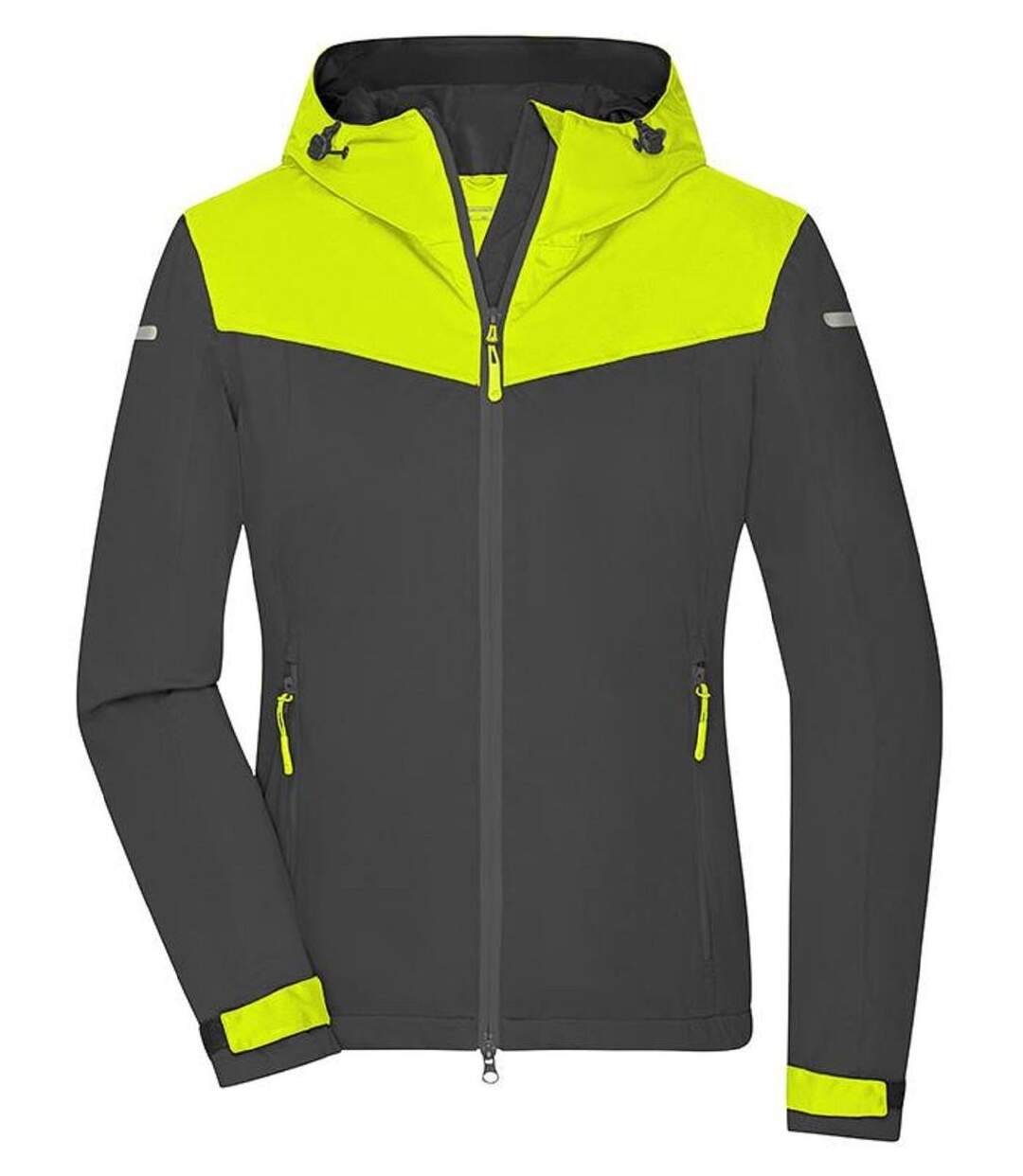 Veste 4 saisons softshell - Femme - JN1179 - gris carbone et jaune vif-1