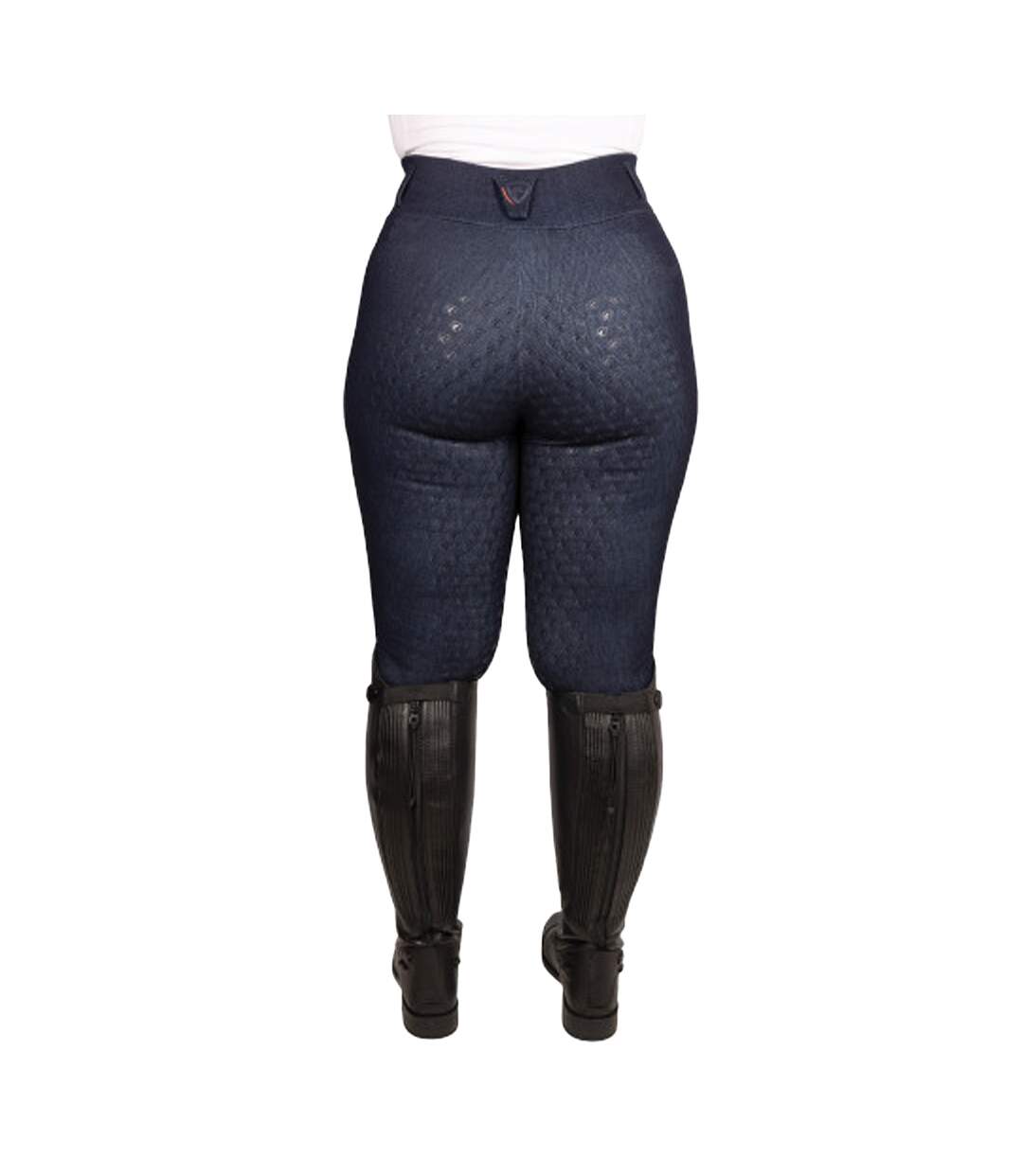 Unisex Adult Valloria Denim Look Horse Riding Tights Navy HYCONIC-2