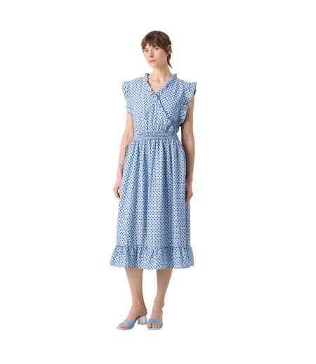 Robe Mi-longue Motif/style À Pois Femme Bleu Lollys Laundry
