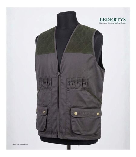 Gilet de Chasse LEDERTYS Classic LY0200 – Déperlant, Carnier PVC et Liberté de Mouvement