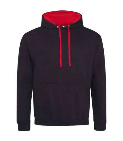 Sweat à capuche varsity femme noir vif / rouge feu Awdis Awdis