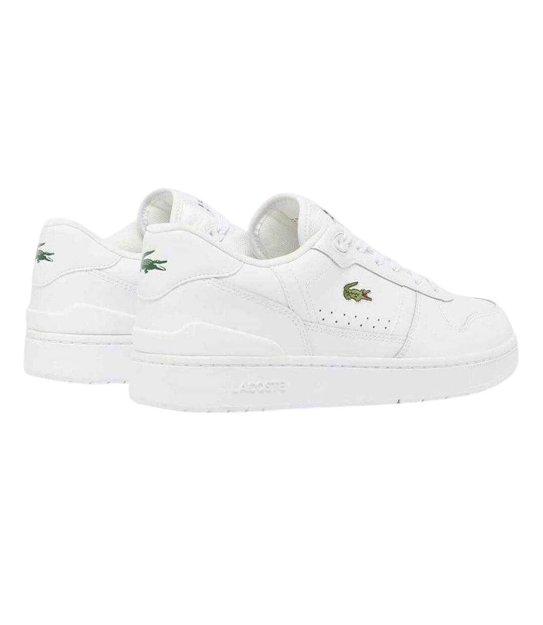 Mens T-clip Leather Flat Trainers White Lacoste-4