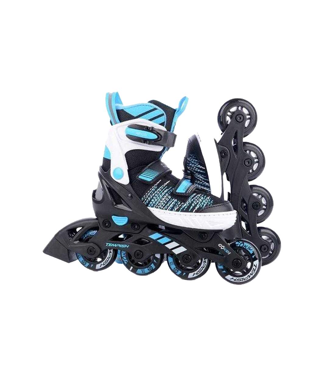 Patins À Roulettes Alignées Enfant 30-32 Fr Blanc Noir Bleu Tempish-4