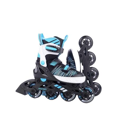 Patins À Roulettes Alignées Enfant 30-32 Fr Blanc Noir Bleu Tempish