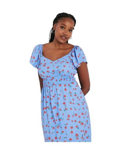 Dorothy Perkins Womens/Ladies Ditsy Print Scoop Neck Flutter Midi Dress (Blue) - UTDP4719