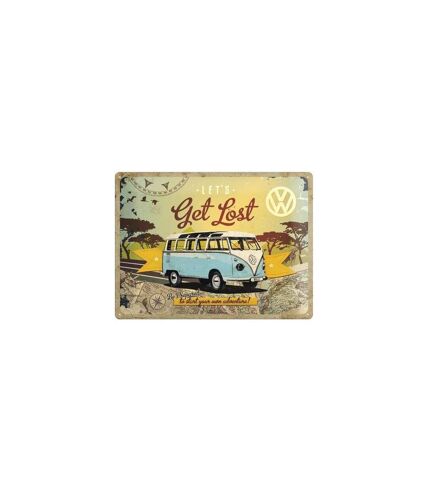 Plaque décorative en métal en relief 40 x 30 cm Van VW - Let's Get Lost
